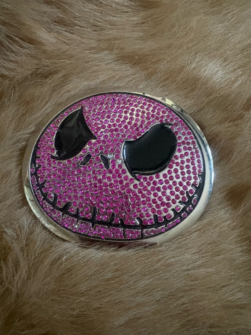 Disney Pink Rhinestone Jack Skellington Belt Buckle
